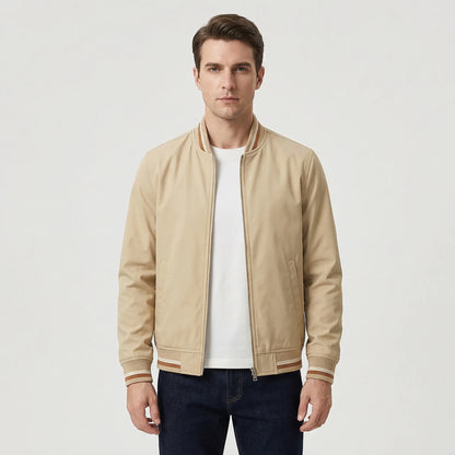 Ribbed Trim Men's Bomber Jacket - Virgil