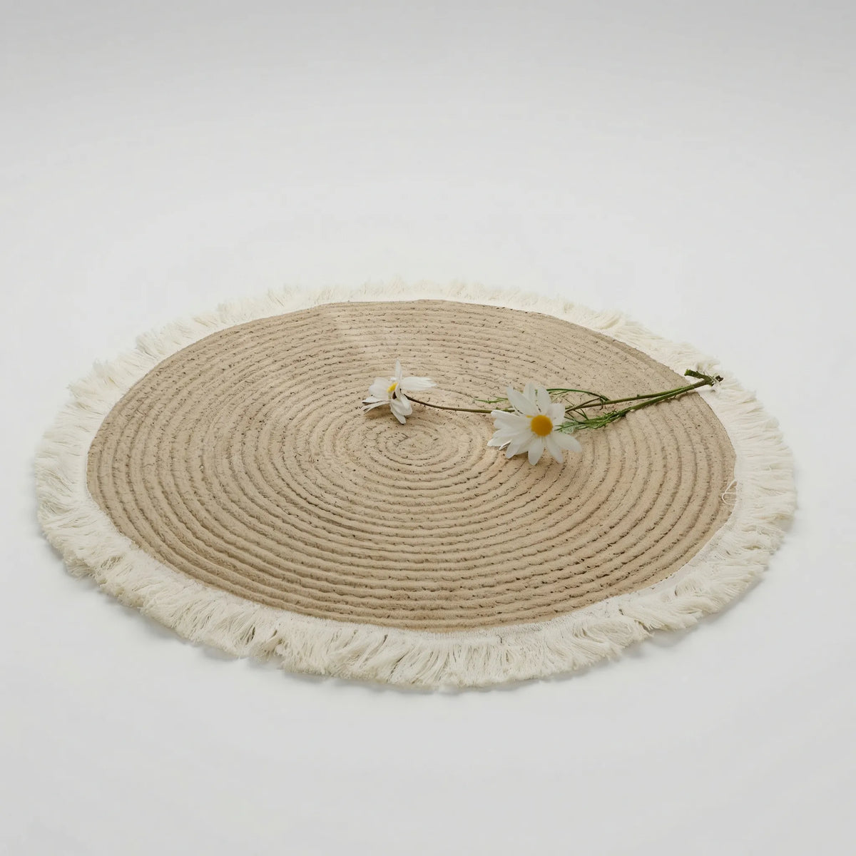 Rond Gevlochten Vloerkleed Met Franjes - Weavora