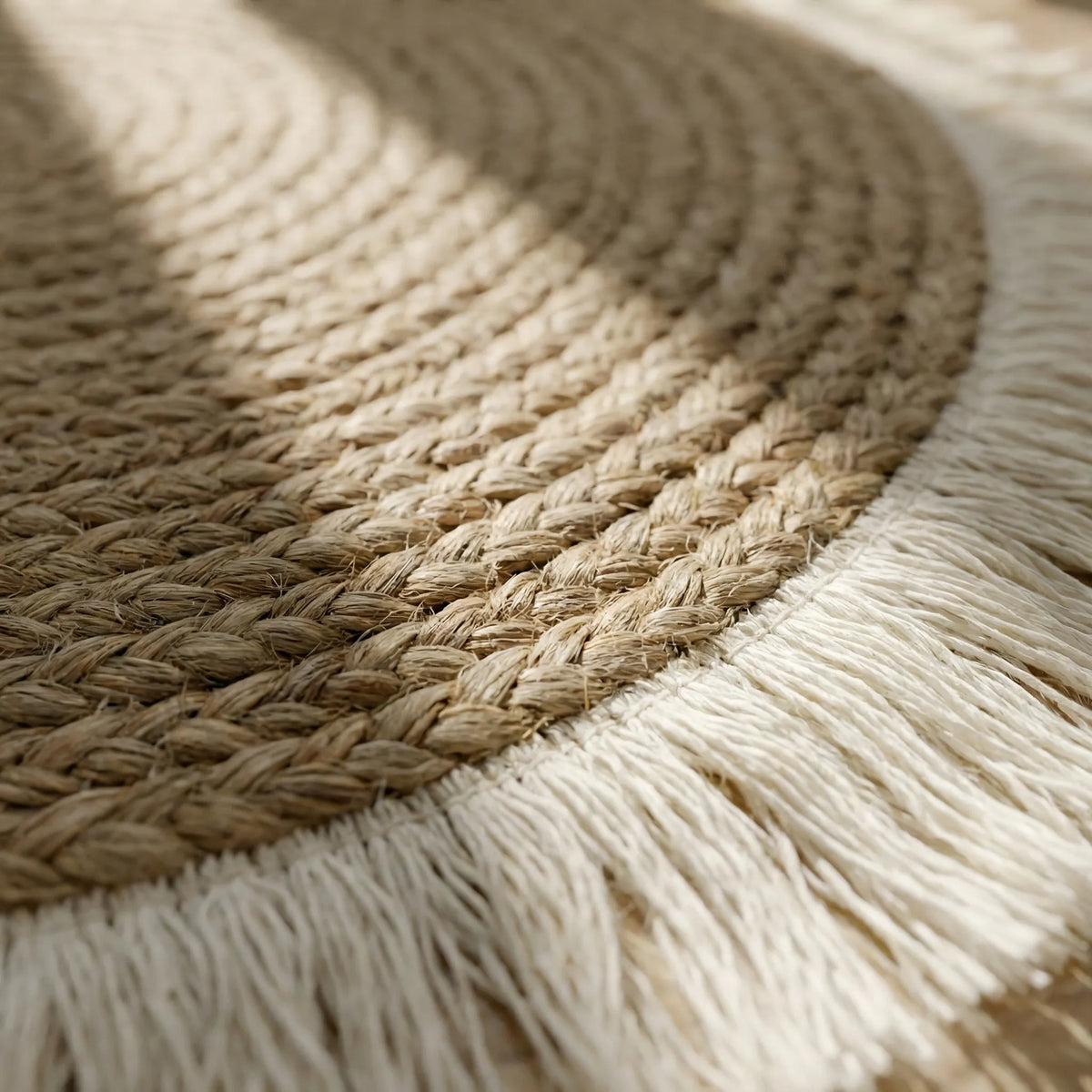 Rond Gevlochten Vloerkleed Met Franjes - Weavora