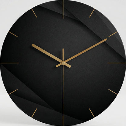 Ronde Wandklok Met Modern Donker Patroon - Chronalis