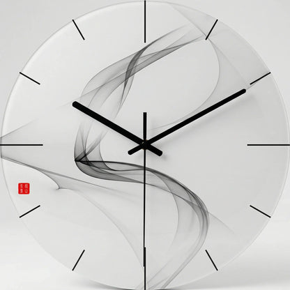 Ronde Wandklok Met Modern Donker Patroon - Chronalis