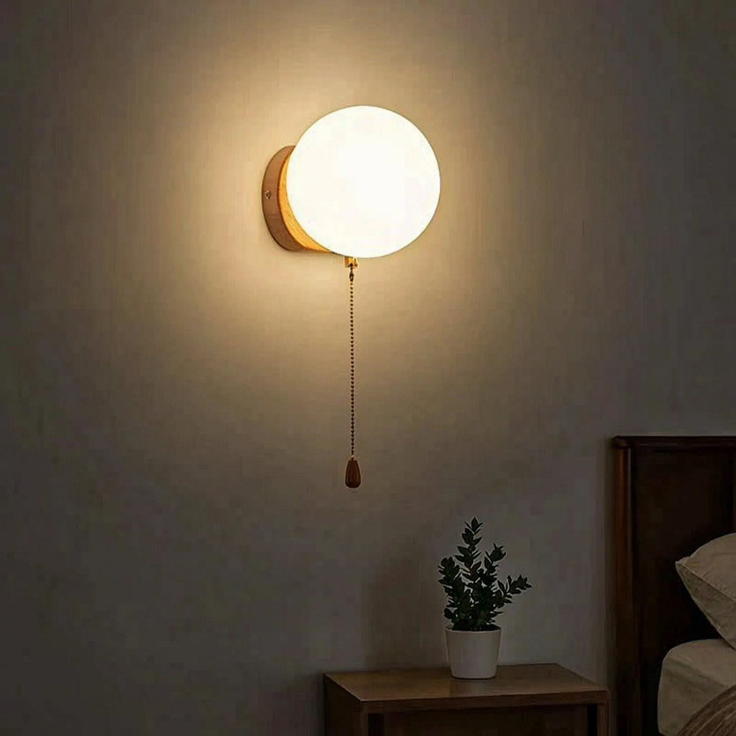 Round Globe Wall Sconce With Pull Cord -  Lumisphere