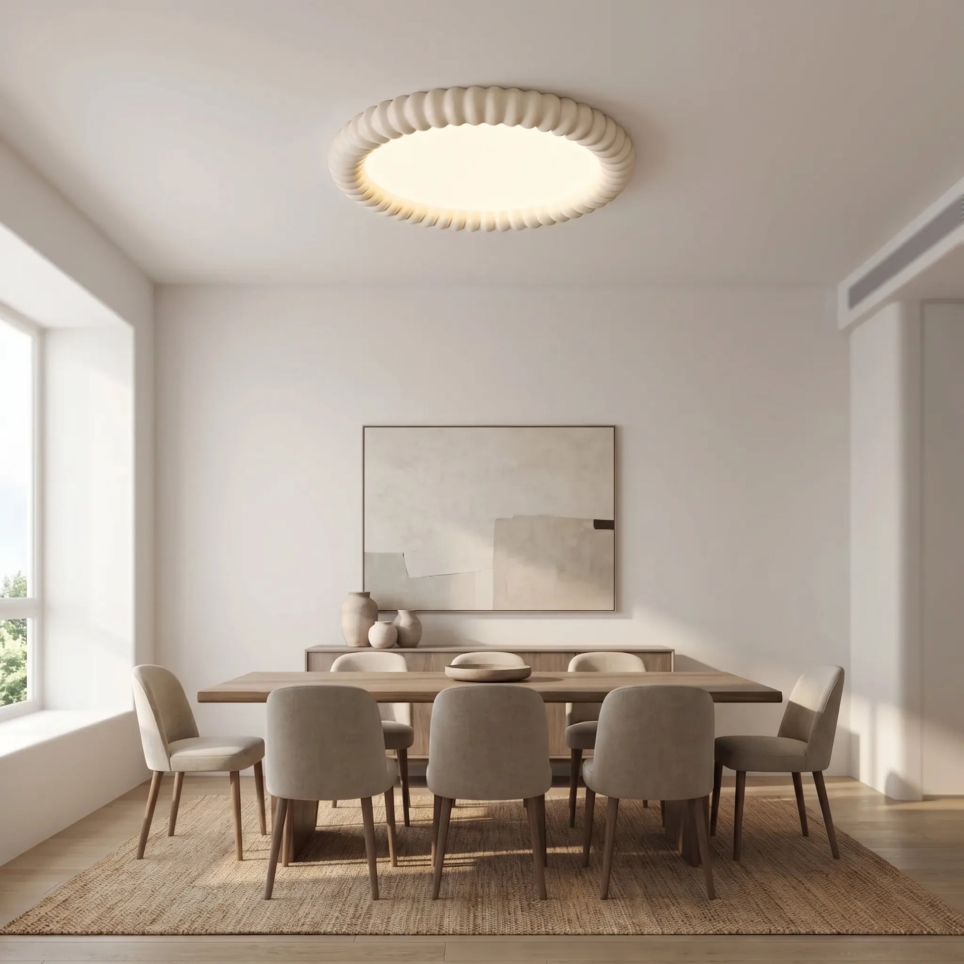 Round Ripple-Edge Flush Ceiling Light -  Ripplume