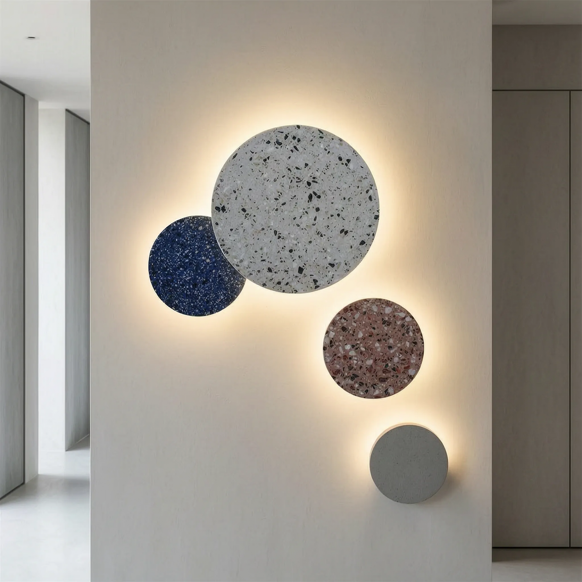 Round Terrazzo Wall Light With LED Backlight -  Terrazivo