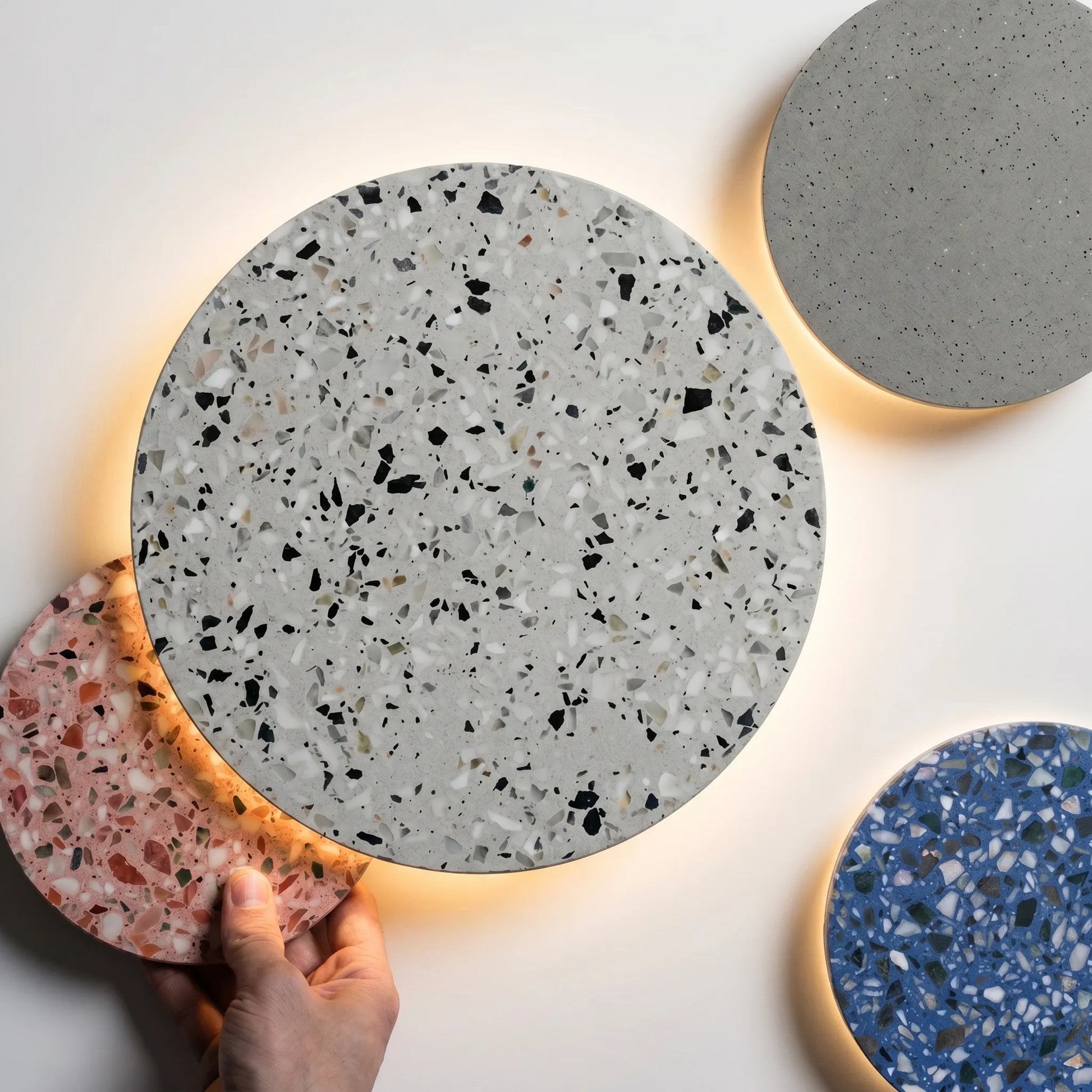Round Terrazzo Wall Light With LED Backlight -  Terrazivo
