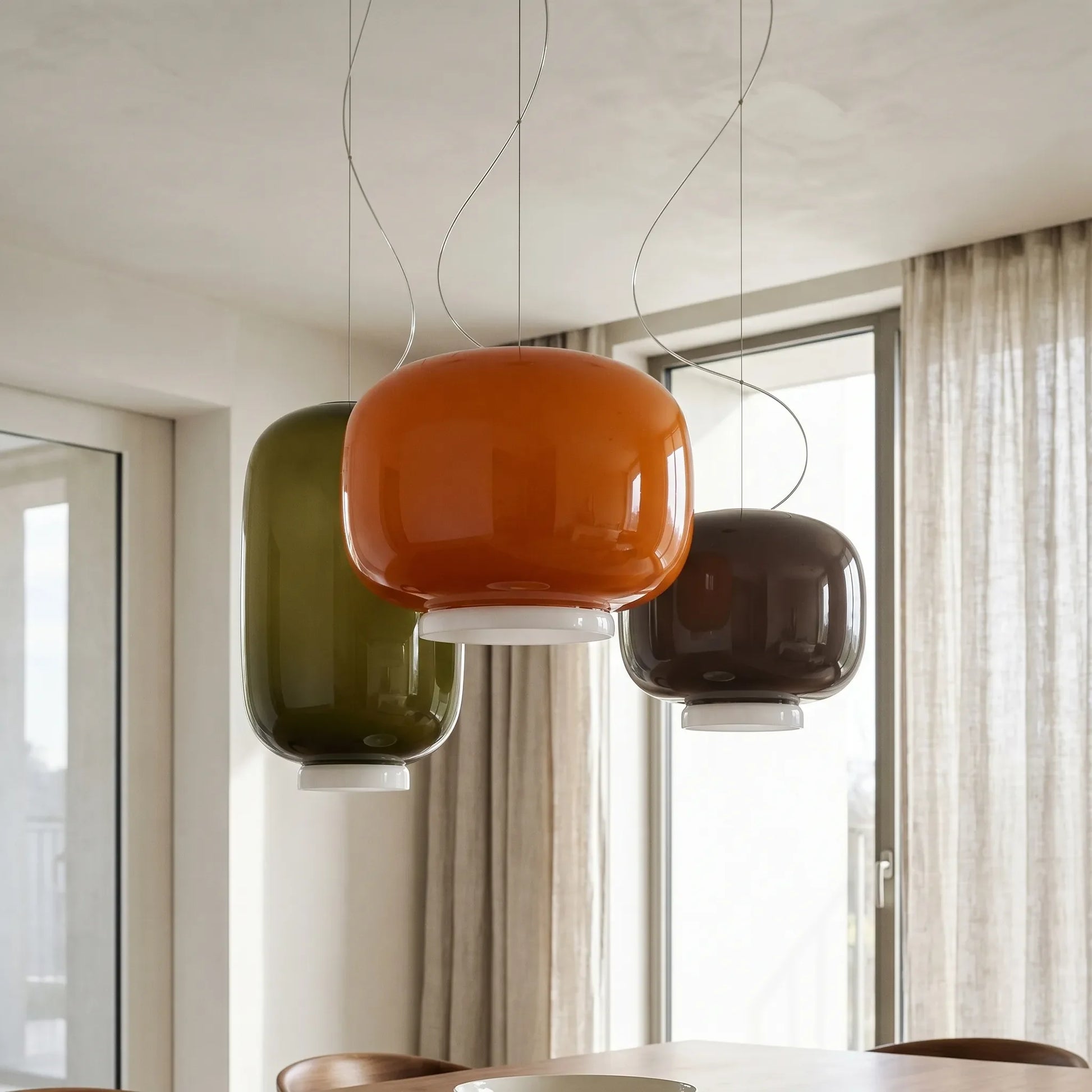 Rounded Glass Pendant Ceiling Lamp -  Glowdome