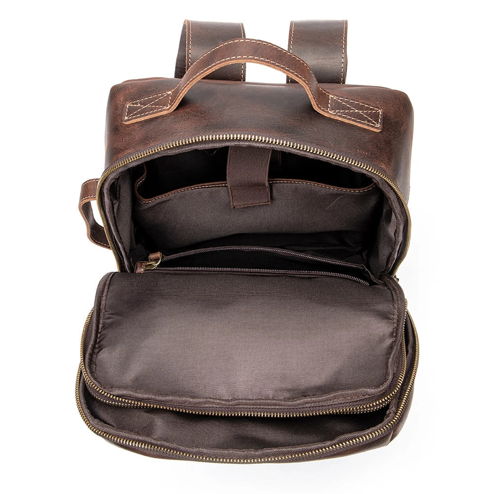 Rugzak Z Crazy Horse Skóry - LuxeBackpack 