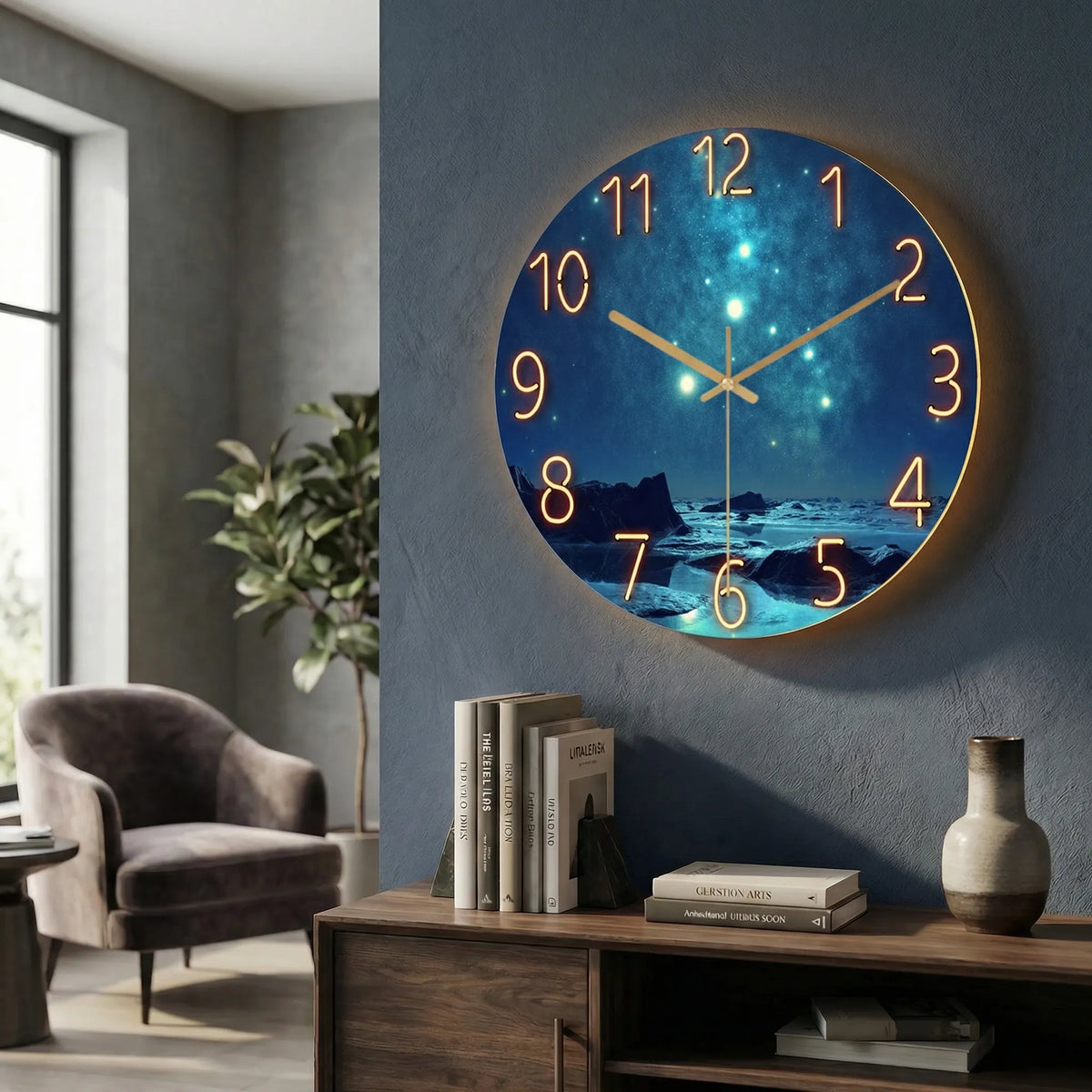 Runde, Moderne Wanduhr - LuminaraClock