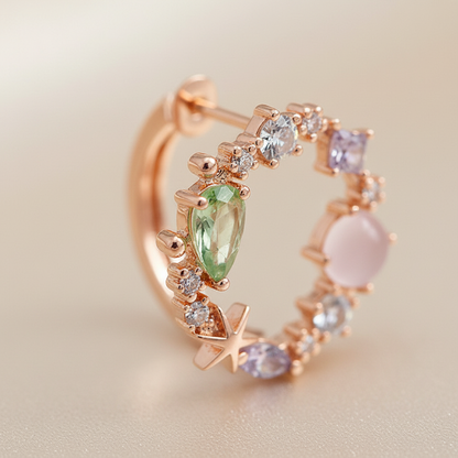 Runde Ohrhänger - FloralSparkle 