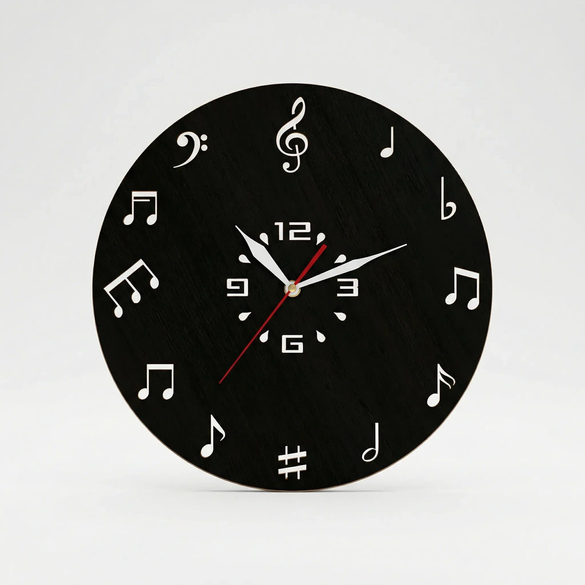 Runde Wanduhr Mit Notenmotiv - Melodiqueo