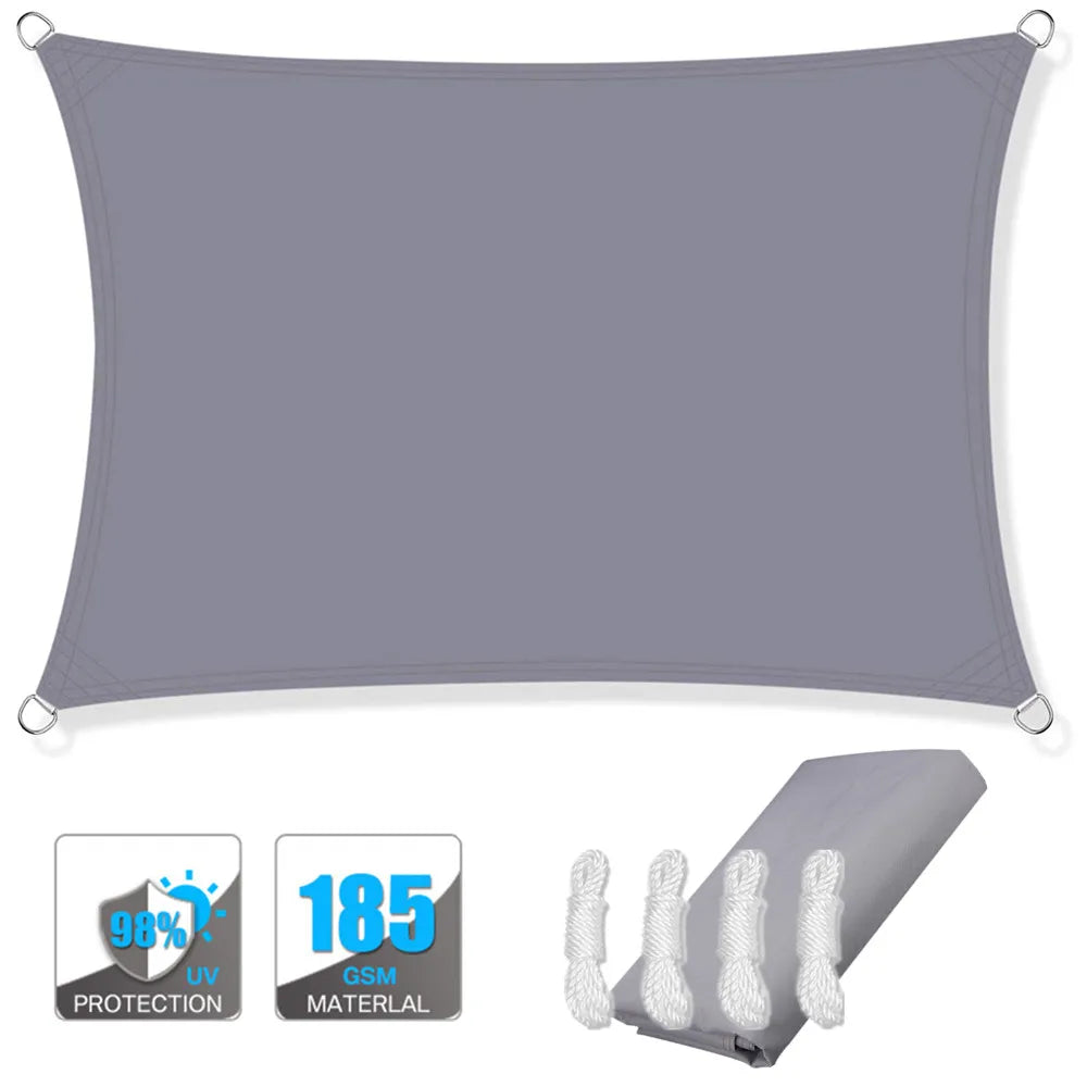 Wasserfester rechteckiger Sonnenschutzsegel mit UV-Schutz und Montagesets – ShadeGuard