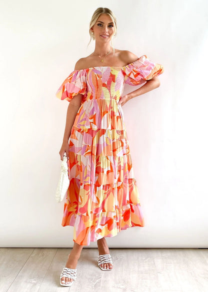 Schulterfreies Midikleid – Talia