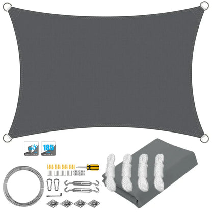 Wasserfester rechteckiger Sonnenschutzsegel mit UV-Schutz und Montagesets – ShadeGuard