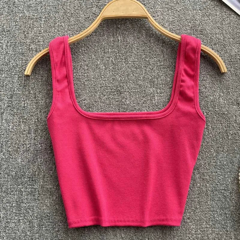 Cropped Tanktop, einfarbig – Zayra