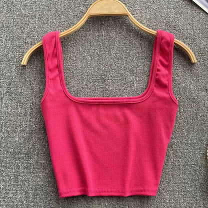 Cropped Tanktop, einfarbig – Zayra