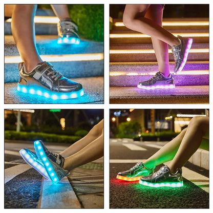 Kinder-LED-Sneaker mit Farbwechsel-Leuchteffekt beim Gehen