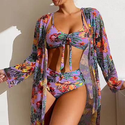 Bikiniset mit hoher Taille und Strandkleid – Amira