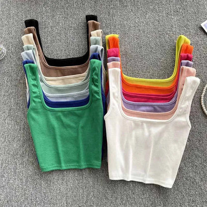 Cropped Tanktop, einfarbig – Zayra