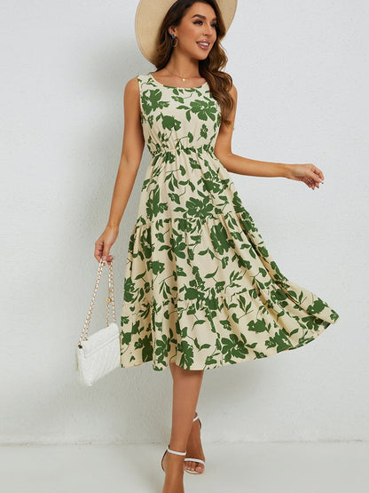 Sommer-Midi-Kleid mit Blumenmuster – Fenna
