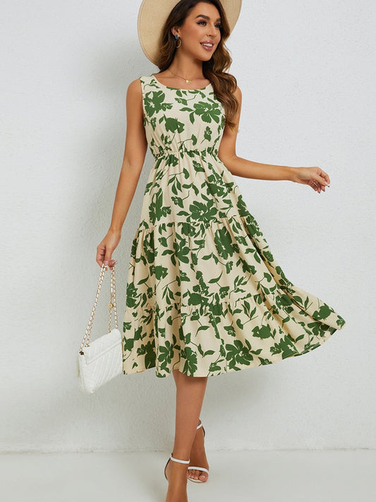 Sommer-Midi-Kleid mit Blumenmuster – Fenna