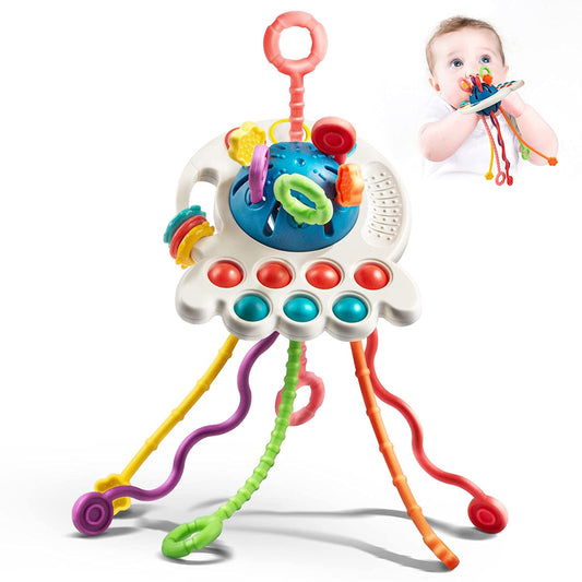 Juno Sensorisches UFO Spielzeug – Zieh & Entdecke Aktivitätsspielzeug für Babys