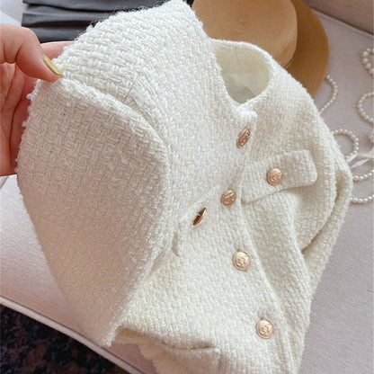 Damen Tweedjacke mit Rundhalsausschnitt – Celeste