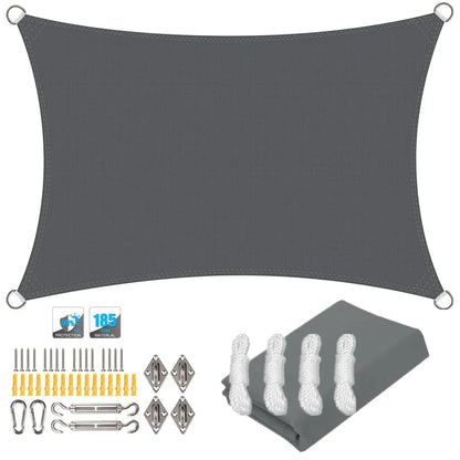 Wasserfester rechteckiger Sonnenschutzsegel mit UV-Schutz und Montagesets – ShadeGuard