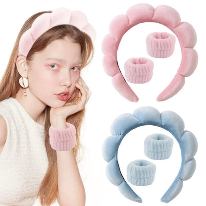 Plüsch Spa Kopfband & Handgelenkband Set - Fluffiea
