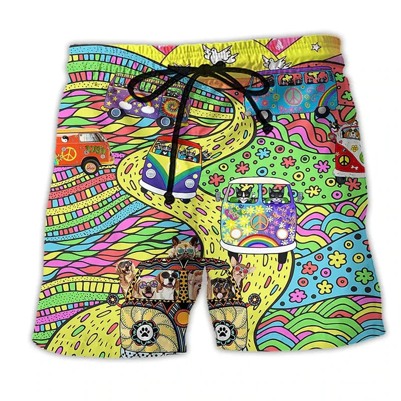 Herren-Badehose mit Graffiti-Muster – NovaBay