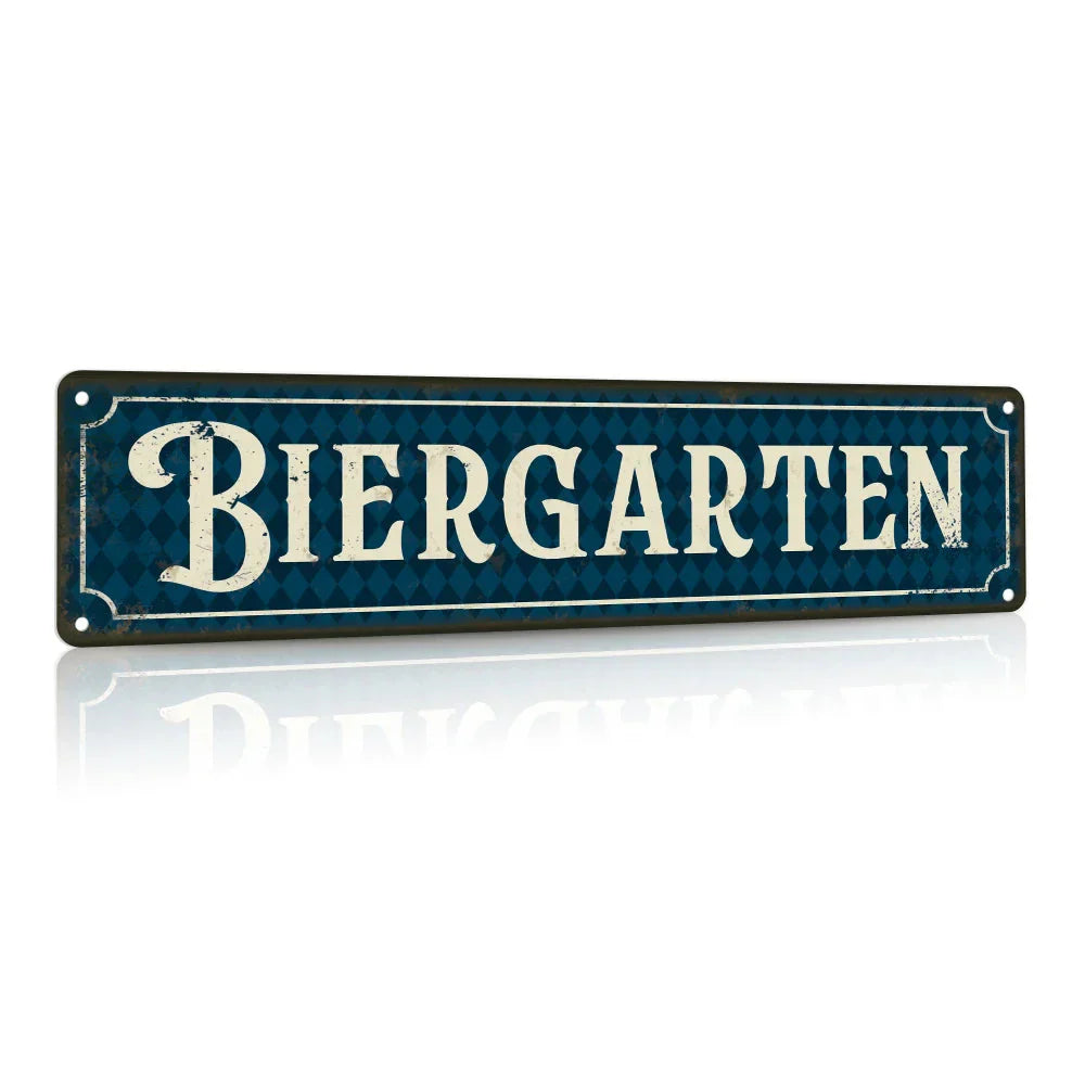 Vintage Metallschild – BiergartenTor Oktoberfest 2026