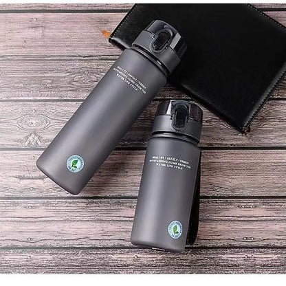 Graue Thermosflasche aus Edelstahl, doppelwandig, auslaufsicher, 500ml, für Outdoor-Aktivitäten.