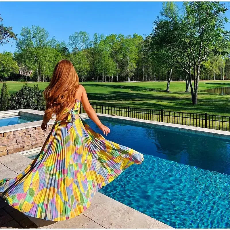 Sommerkleid mit tiefem Dekolleté und Schleifendetail – Vivienne