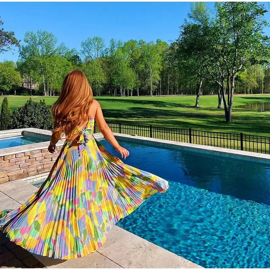 Sommerkleid mit tiefem Dekolleté und Schleifendetail – Vivienne