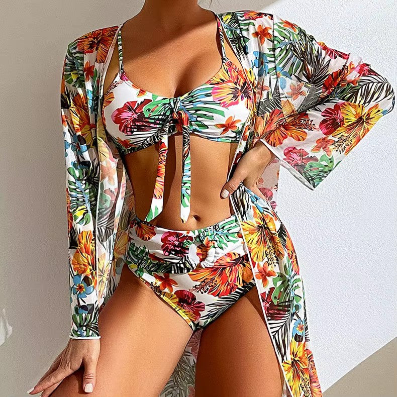 Bikiniset mit hoher Taille und Strandkleid – Amira