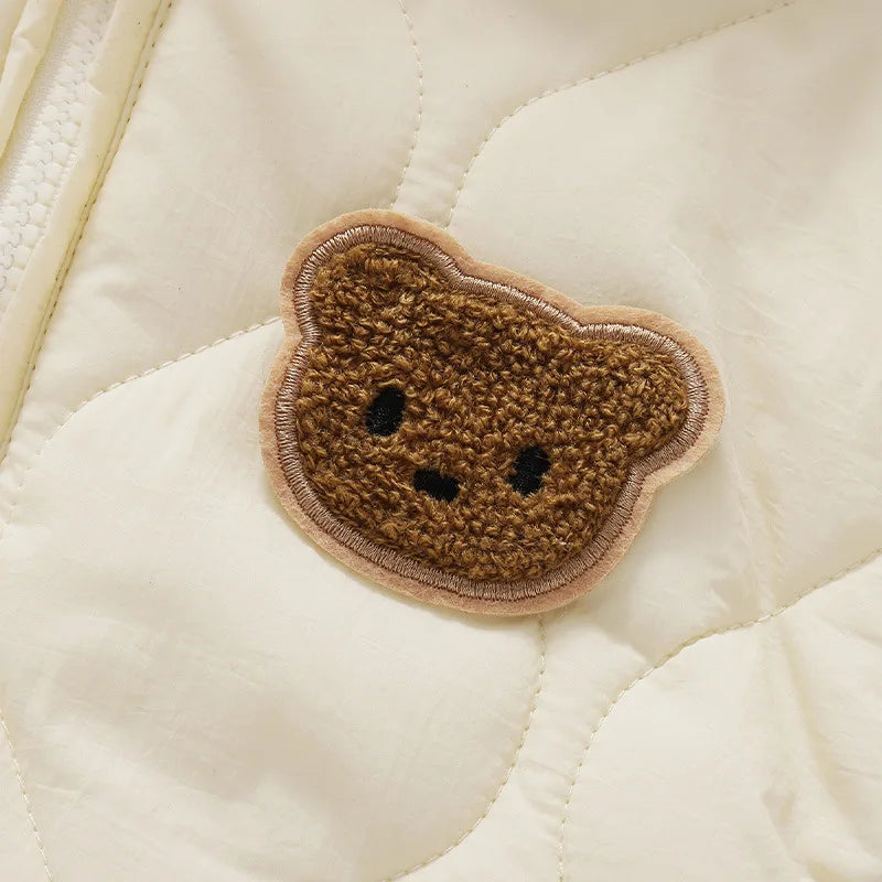 Kapuzen-Winteroverall mit Bärenmotiv für Babys – Kuschelig & Winterwarm