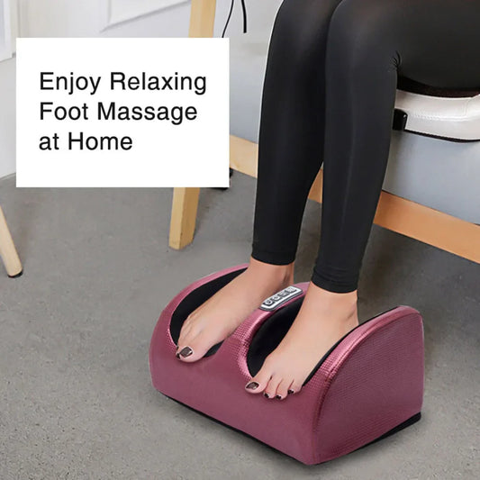 Rosa Fußmassagegerät für Zuhause, entspannend, tragbar, ergonomisch, für müde Füße.