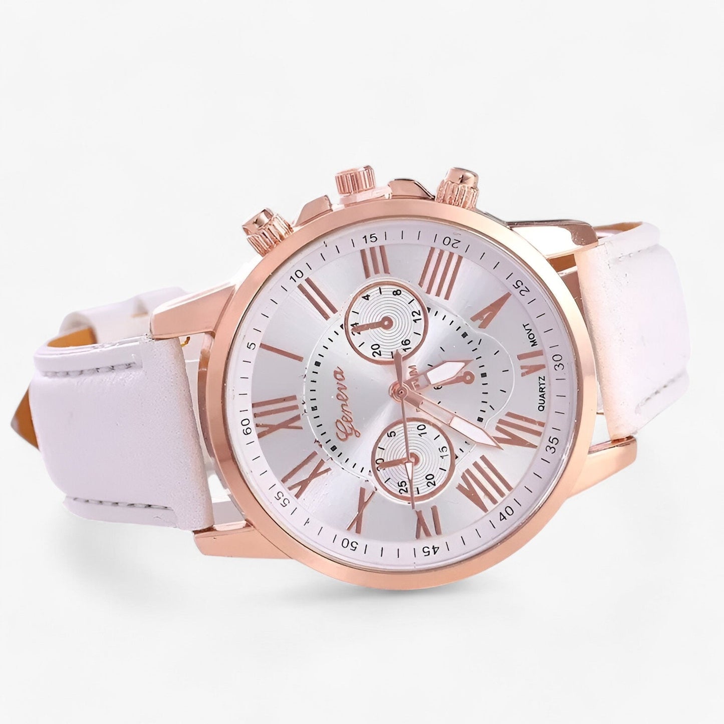 Luxuriöse Wasserdichte Damenuhr mit Lederarmband – Camille