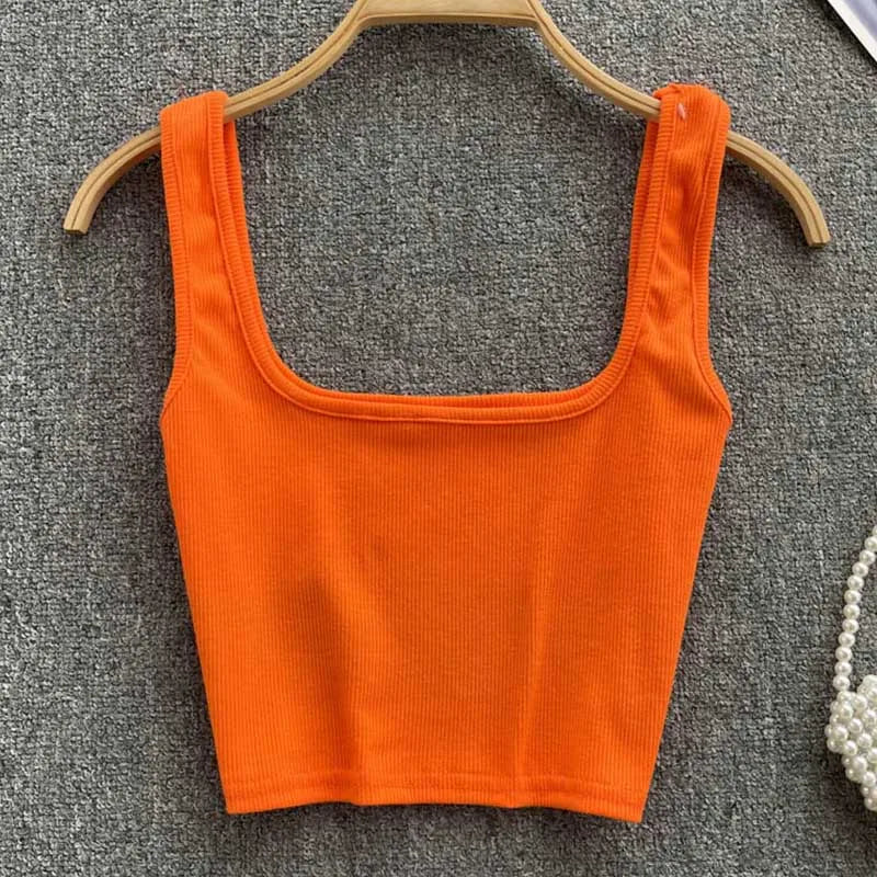 Cropped Tanktop, einfarbig – Zayra