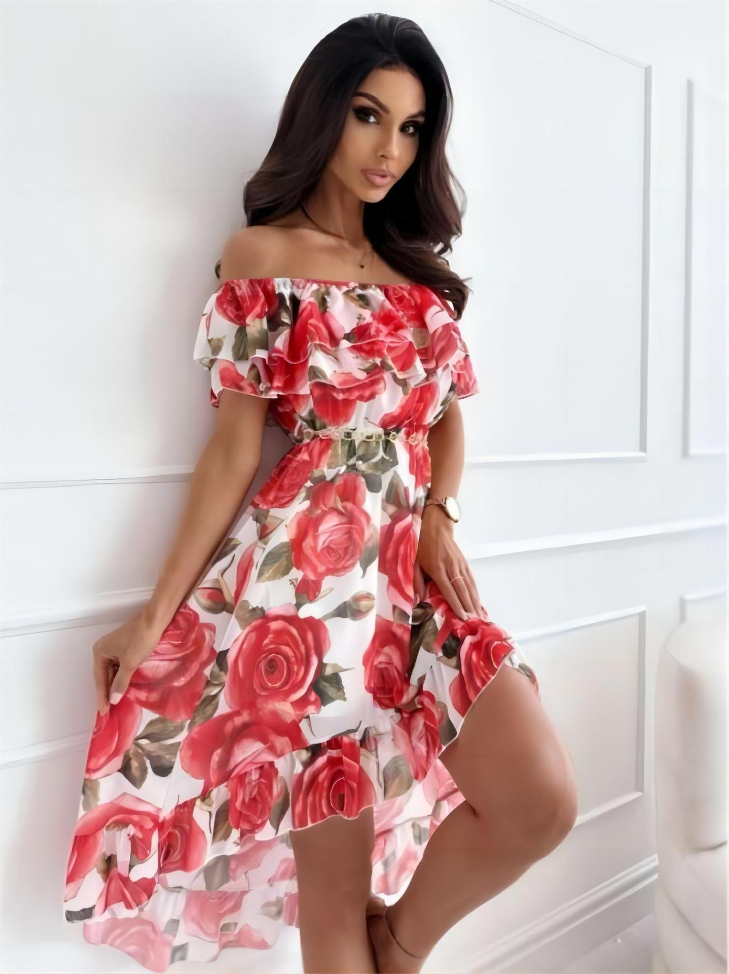 Trägerloses Minikleid mit Rüschen – Lina