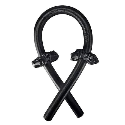 Schwarzer Leder-Haarreif mit Knoten, modisches Accessoire, elegant, Damenmode.