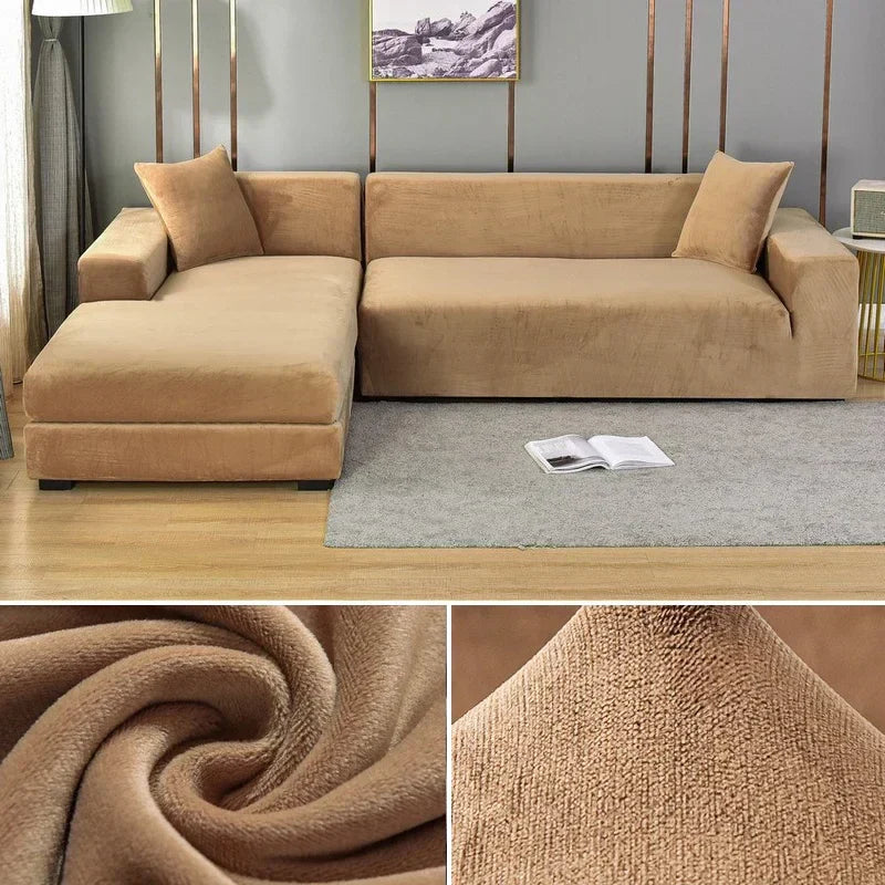 Stretch Velours Sofabezug mit luxuriöser Verarbeitung – Sofina