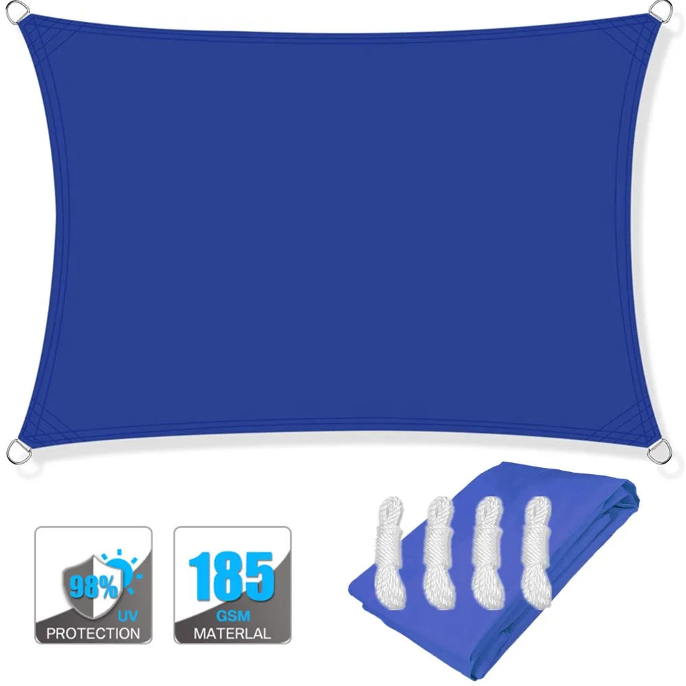 Wasserfester rechteckiger Sonnenschutzsegel mit UV-Schutz und Montagesets – ShadeGuard