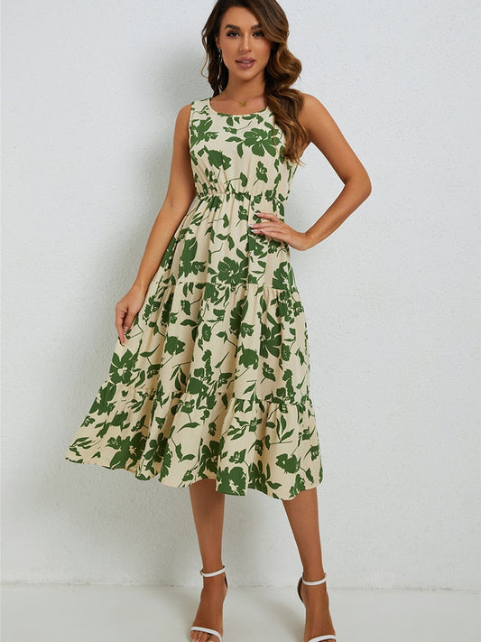 Sommer-Midi-Kleid mit Blumenmuster – Fenna