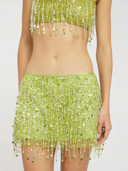 Pailletten-Tassel Bikini Set – Riviera