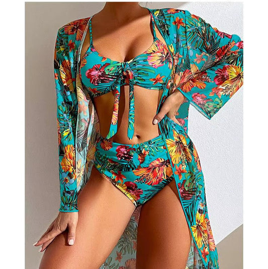 Bikiniset mit hoher Taille und Strandkleid – Amira