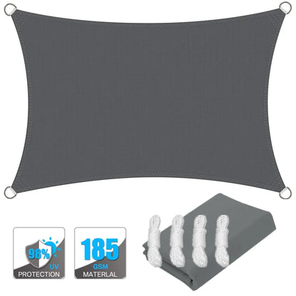 Wasserfester rechteckiger Sonnenschutzsegel mit UV-Schutz und Montagesets – ShadeGuard