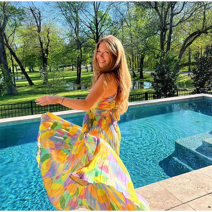 Sommerkleid mit tiefem Dekolleté und Schleifendetail – Vivienne