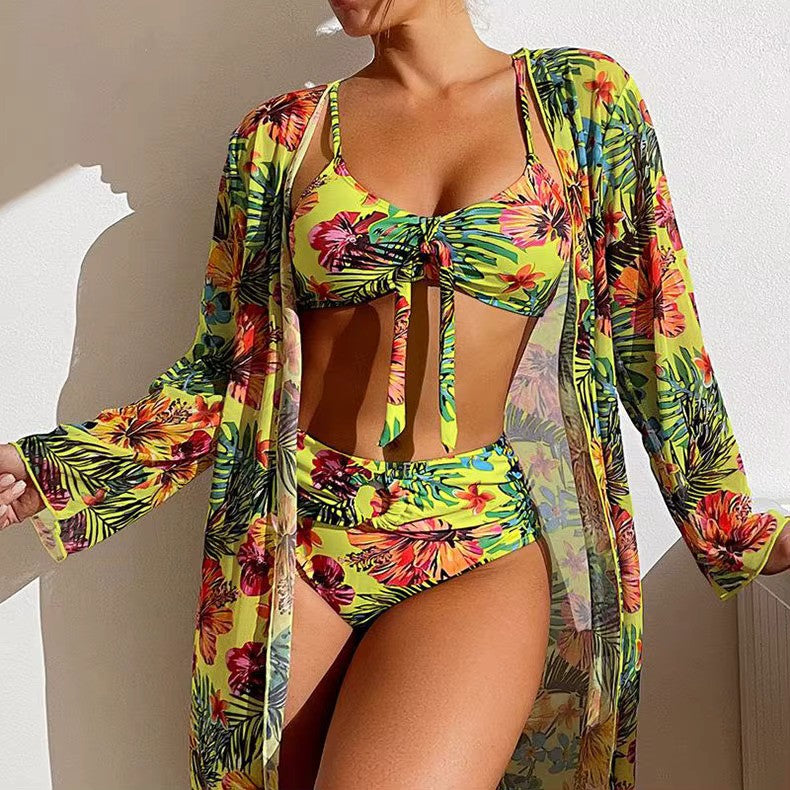 Bikiniset mit hoher Taille und Strandkleid – Amira