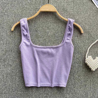 Cropped Tanktop, einfarbig – Zayra