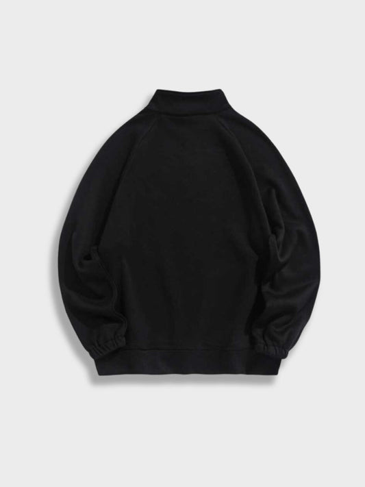 Schwarzer Pullover, langärmelig, Baumwolle, Unisex, modisch, bequem, Freizeitkleidung.